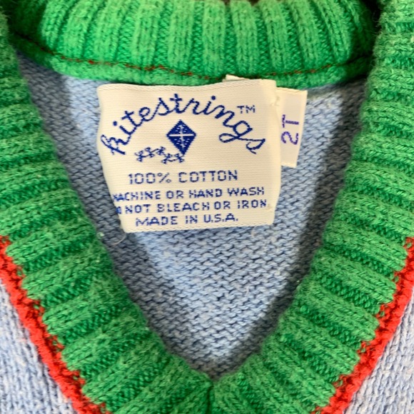 J.G. Hook Ritestrings Sweater Vest Kids 2T Blue Train Knit Vintage Lot of 2 - Picture 2 of 6
